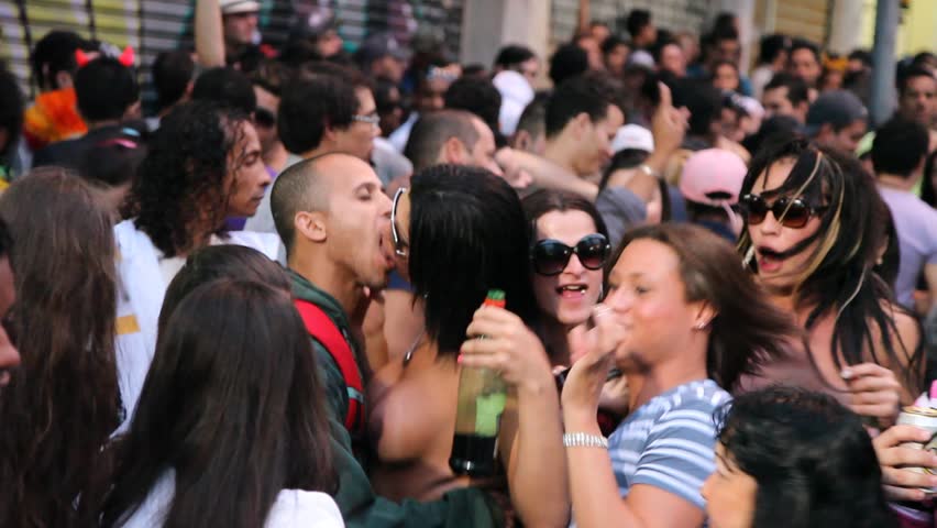SAN PAULO, BRAZIL - CIRCA JUNE 2011: Crowds celebrate the LGBT Gay Pride Parade on Avenida Paulista circa June 2011 in San Paulo.