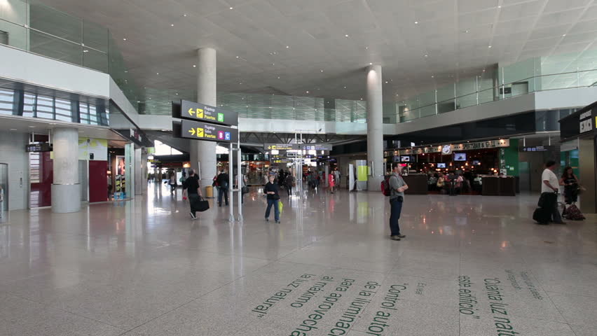 MALAGA, SPAIN - MAY 15, 2011: Passenger terminal inside Malaga International Airport in Malaga, Spain on May 15, 2011. Tourist destination on shore of Mediterranean Sea.