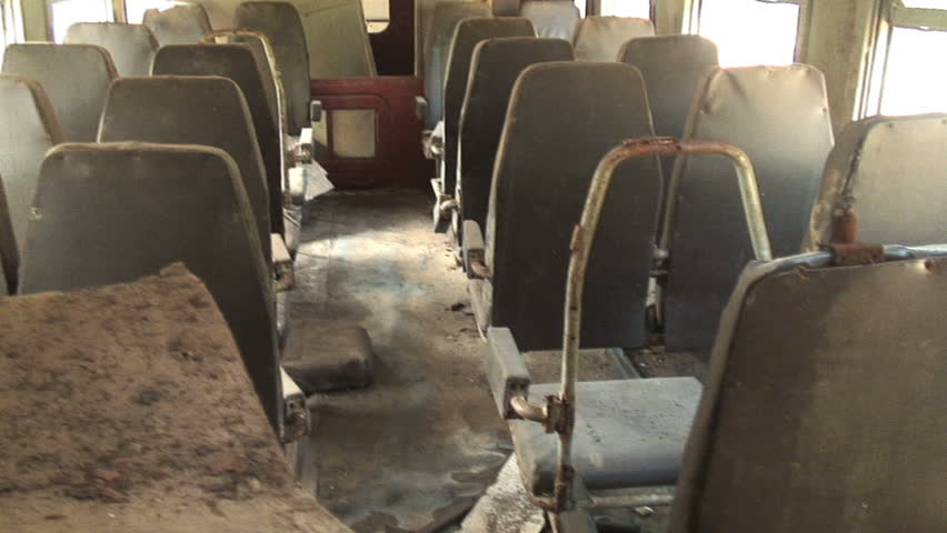 Interior of abandoned train in Ambalangoda Sri, Lanka