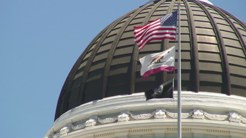 Zoom Out View of State Capitol Building Sacramento California, USA