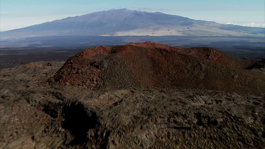 Aerial of Mauna Kea cinder cones, Hawaii