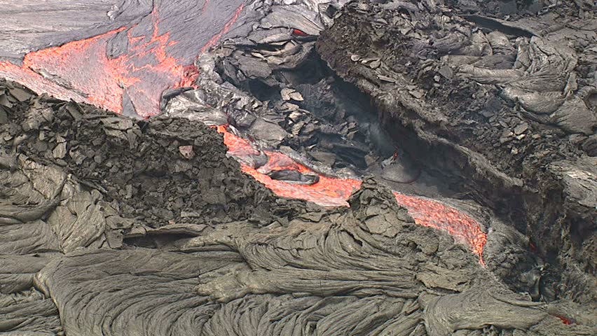 Aerial of lava flow, Kilauea Volcano, Big Island, Hawaii
