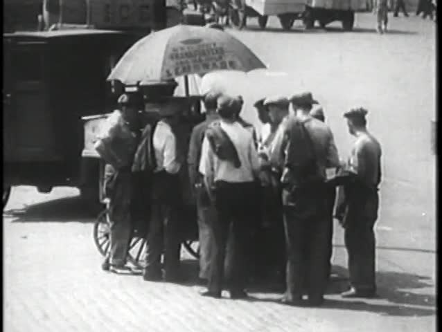People lining up at lemonade stand in New York CIty