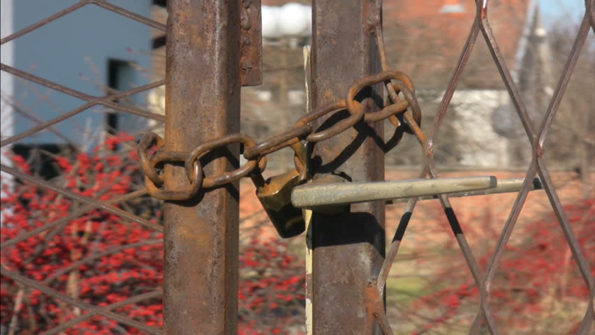 Locked Rusty Fence