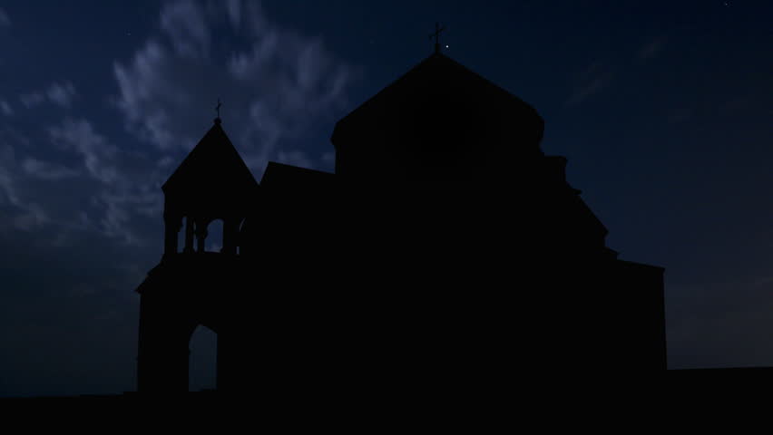 Armenia Hripsime thunderstorm, Saint Hripsima Church is one of the oldest surviving churches in Armenia. This church together with other nearby sites is a UNESCO World Heritage Site. 