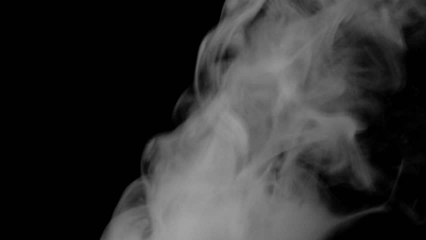 Smoke stream on black background. (1080i HD)