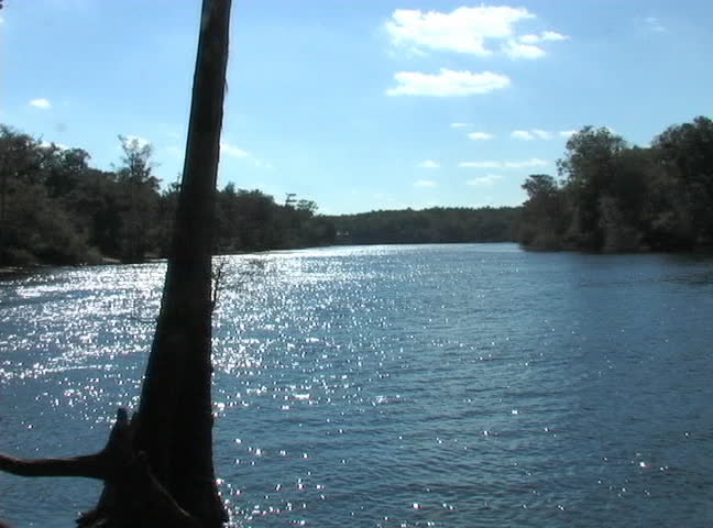 The sun sparkles on the historic Suwannee River.