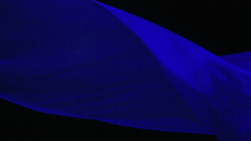 Flowing blue velvet curtain