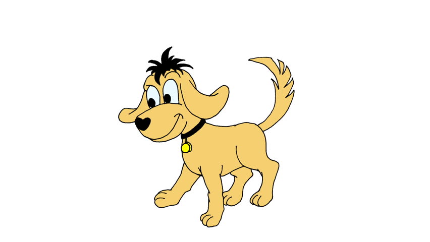 puppy jumping and waving tail classical (cel) animation