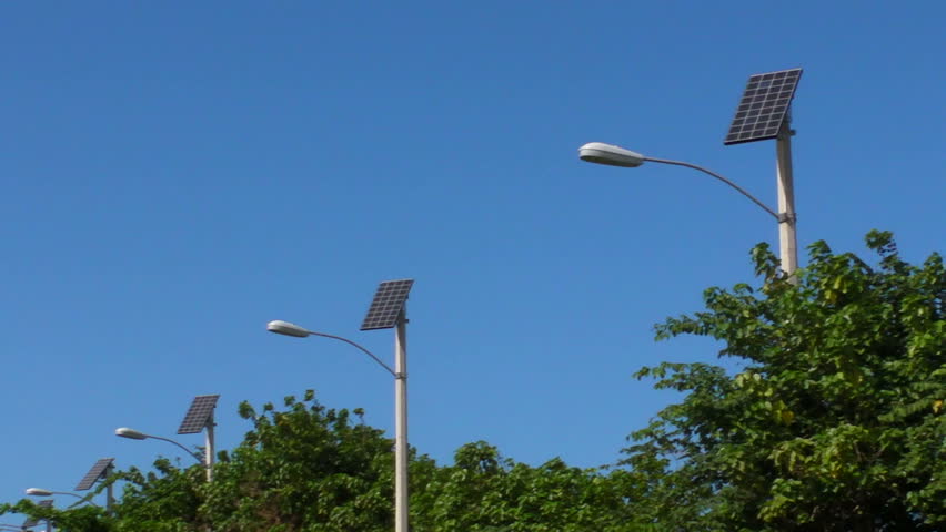 Solar cells electric power street lights