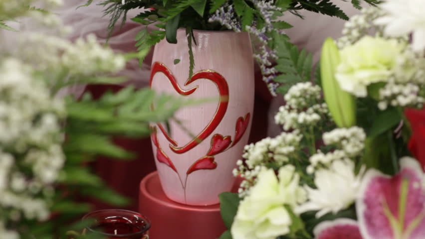 Arrangement of flowers for valentines day