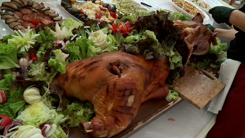 Pig at buffet