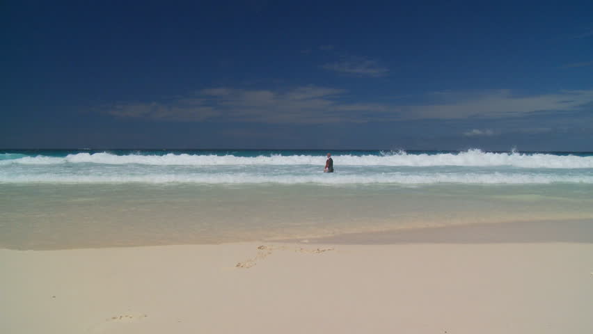 Happy Businessman Diving To The Water