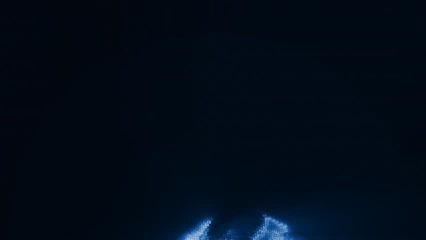 Fire flame in blue color 3D animation with pin board. 
