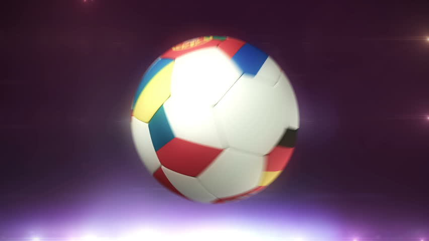 Soccer ball with exact european countries from final tournament of EURO 2012.