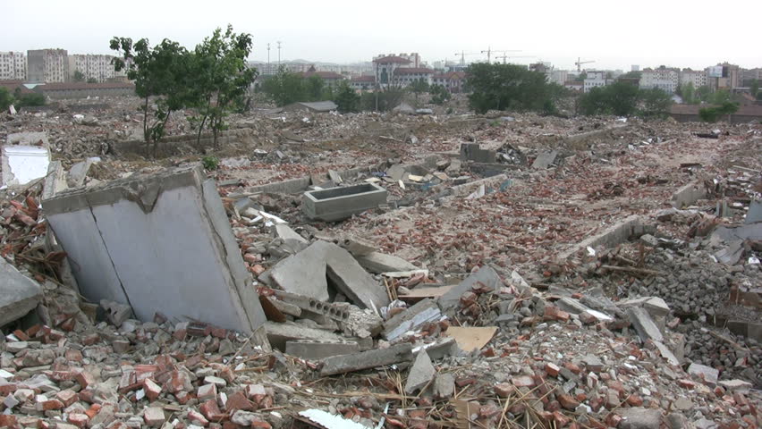 A demolished quarter in Qingdao, China