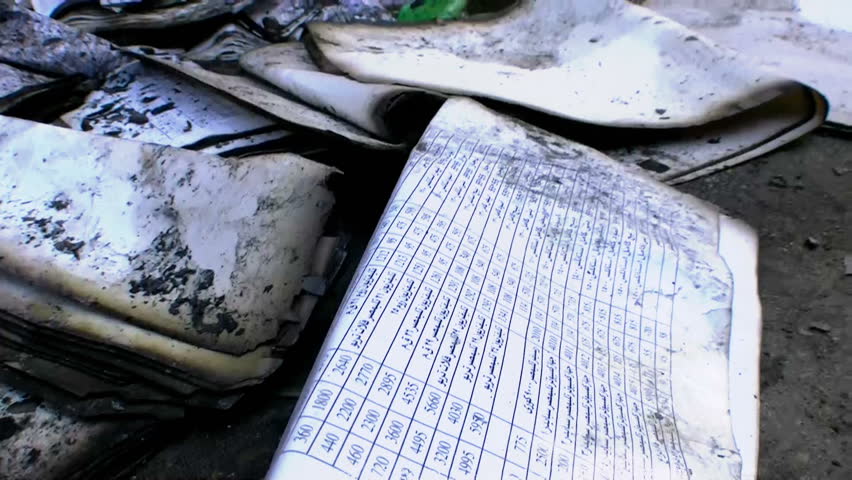 CAIRO, EGYPT - NOV 20: Burned tax documents in Tahrir Square on November 20, 2011 in Cairo Egypt.