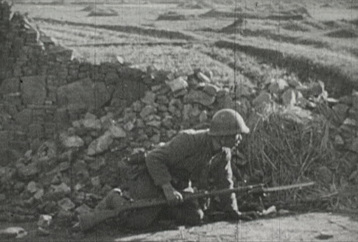 CHINA - CIRCA 1942-1944: World War II, Japanese Soldiers in the Trenches