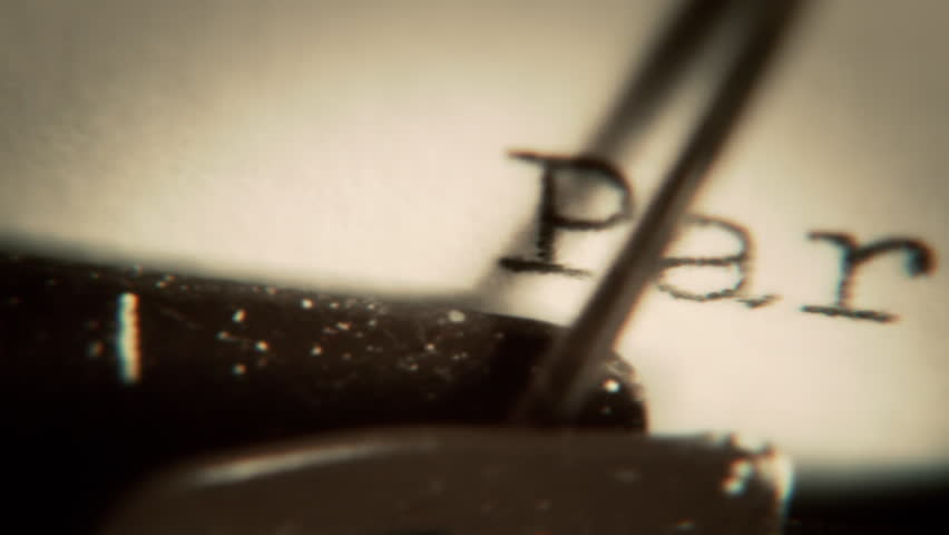 Typewriter. Typing the word - part. Sequence from 1-5. Video clip with sound. Detail. Canon 7d, HD 1080 25p Clip ID: typing3_HD
