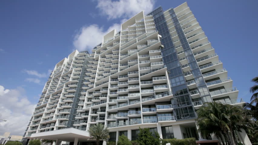 MIAMI, FL - MARCH 2: Panning video of the W Hotel offering iconic design and contemporary luxury for exclusive and extraordinary experiences, March 2, 2012 in Miami, FL. 