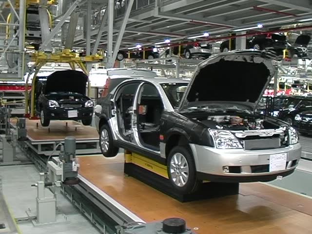 car factory, assembly belt