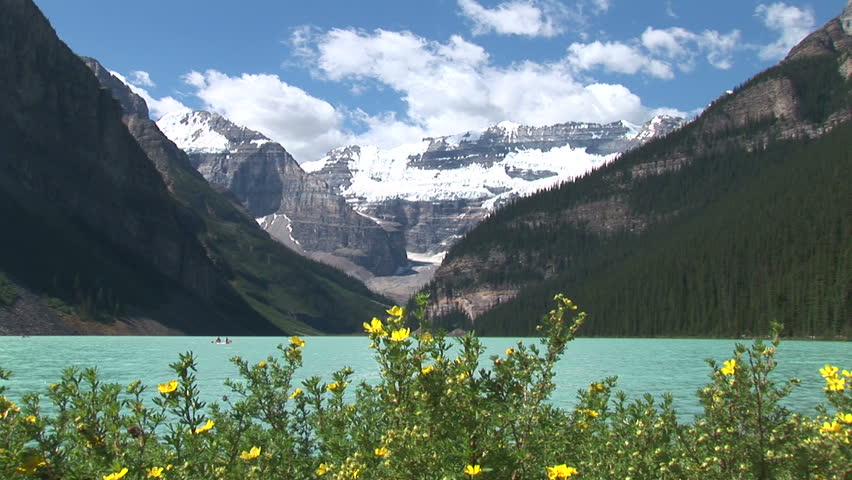 Lake Louise Flowers Mountain Boat