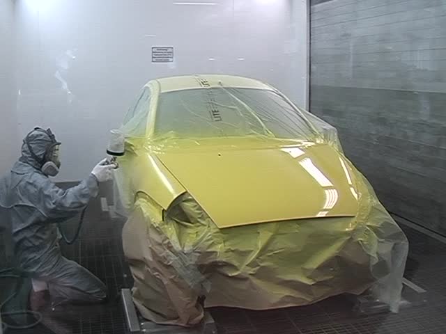 painting a car