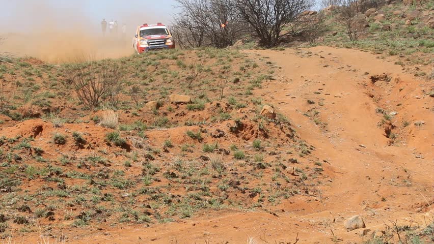 BLOEMFONTEIN, SOUTH AFRICA - OCTOBER 15: G le Roux and W Pretorius in their Ford Ranger in action during a South African off road championship event in Bloemfontein, South Africa on October 15, 2011.