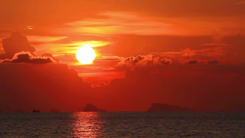 sunset and sea
