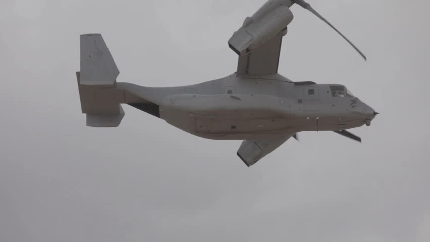 V22 Osprey vertical takeoff and landing VTOL USAF aircraft in flight in Utah. Used by USAF, Marines, Navy and NATO allies in Iraq and Afghanistan and worldwide.