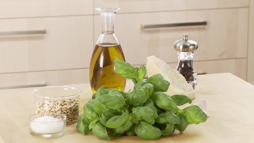 Ingredients for pesto alla genovese