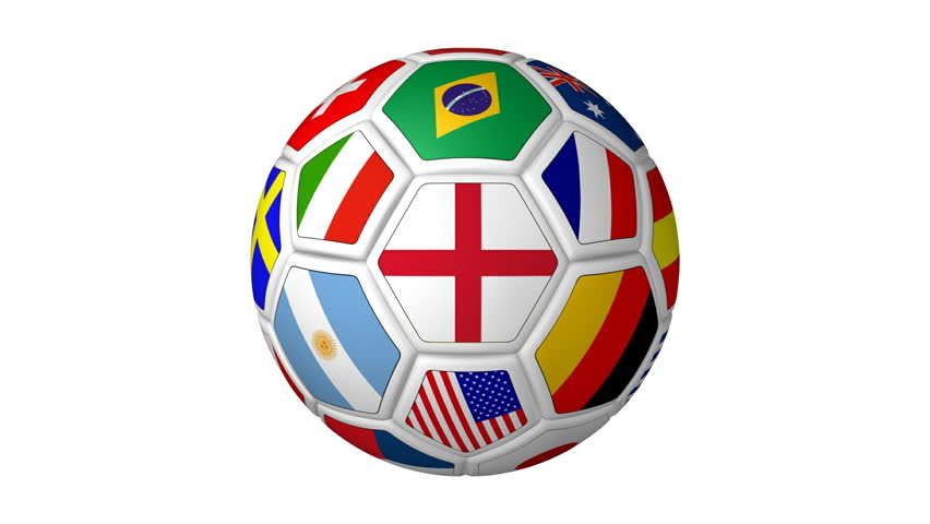 Rotated flagged 3D soccer ball, seamlessly loopable