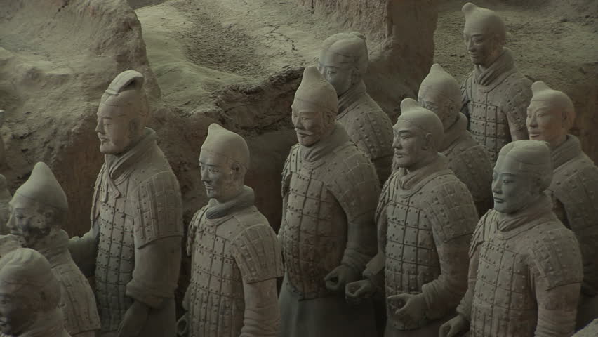 Terracotta Soldiers in Trenches,  Xi'an, Shaanxi Province, China, zoom out. Format: NTSC HDV Compression: MotionJPEG-A Camera: Sony HVR-Z1U Size: 1080i (1920 x 1080) Sound: No