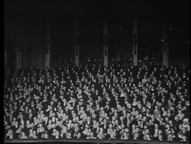 Audience in theater applauding