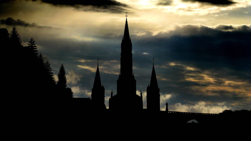 Lourdes is a  town in the Pyrenees, famous for the Marian apparitions occurred in 1858. The Basilica of our Lady of the Rosary, or Rosary Basilica, is a Roman Catholic church and minor basilica. 

