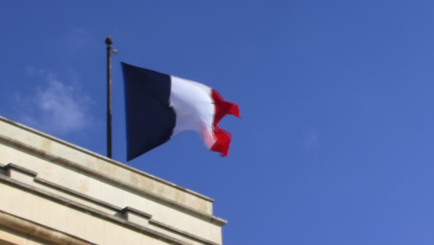 LONG SHOT, Flag of France in wind