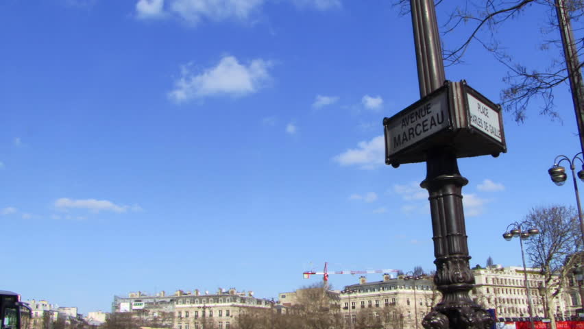 WIDE SHOT, PAN, Arc de Triomphe in Paris, France