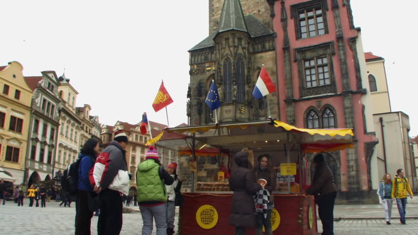 PAN, WIDE SHOT,  Old Town Square, Prague, Czech Republic
