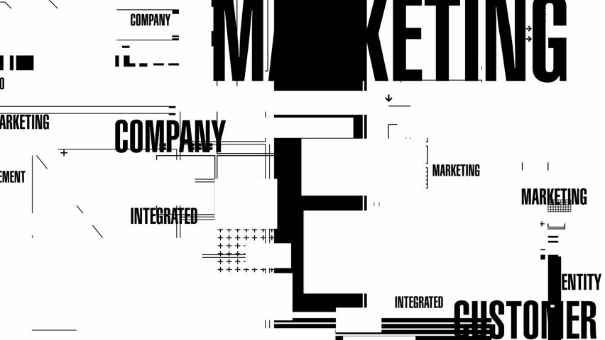 Random, blinking, animated background of graphical elements and words based around marketing. Ideal for use as an alpha or luma matte to add interest to other backgrounds. 
