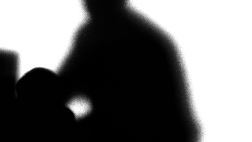 Silhouette of co-workers working