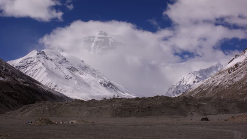 Timelapse of Mount Everest base camp, Himalayas, Tibet.