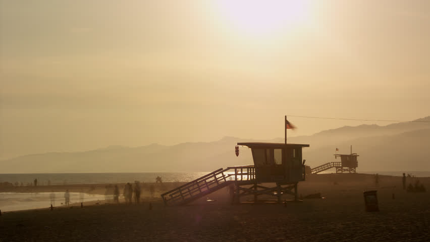 Timelapse of sunset at Venice Beach, Los Angeles, California.