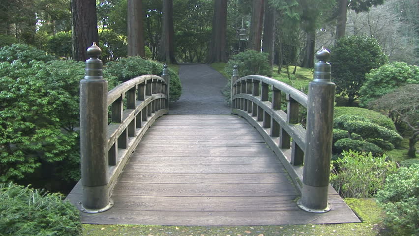 Footpath and bridge in the Japanese Garden in Portland, Oregon, zoom in Format: NTSC HDV Compression: MotionJPEG-A Camera: Sony HVR-Z1U Size: 1080i (1920 x 1080) Sound: No