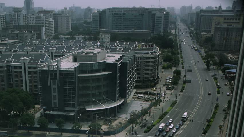 Timelapse twist movement of intersection at Hu Jilao in Beijing, China.