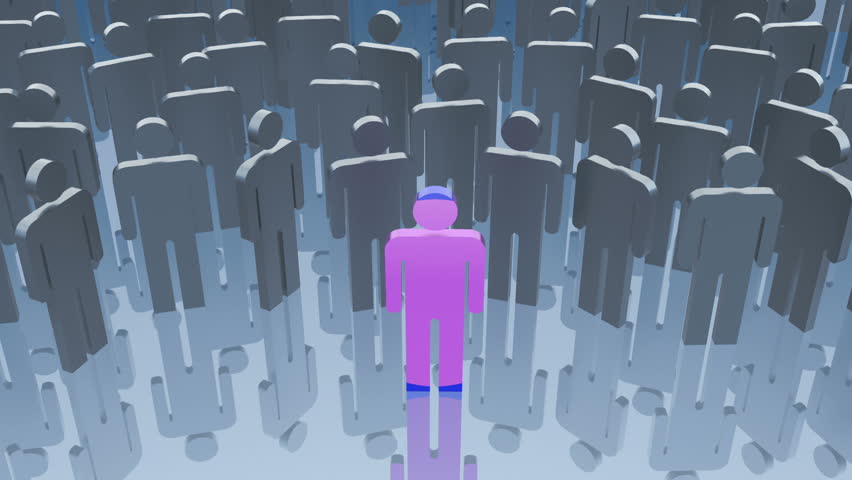 Social network world map animation, 3d