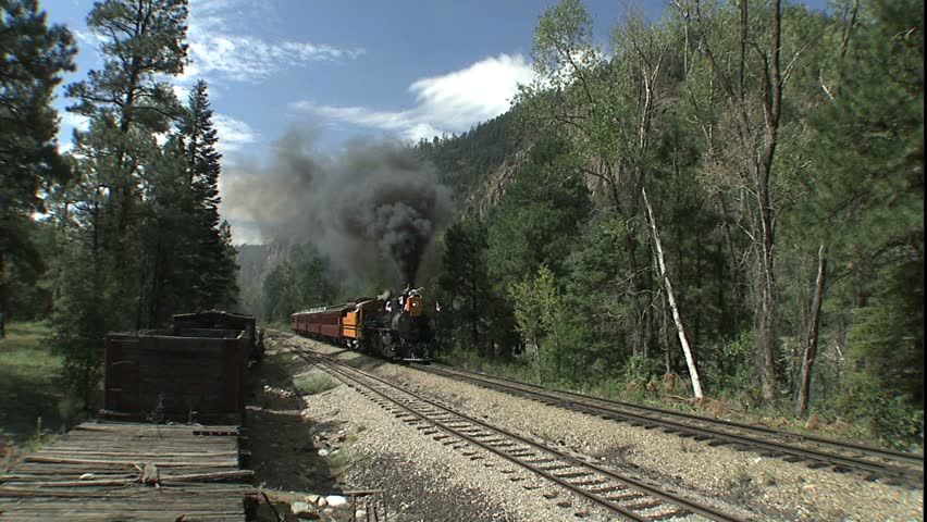 Smoke Belching Steam Train. Circa 2003, Durango, Colorado