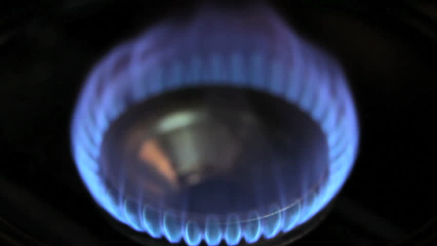 Close up of Stove top natural gas burner