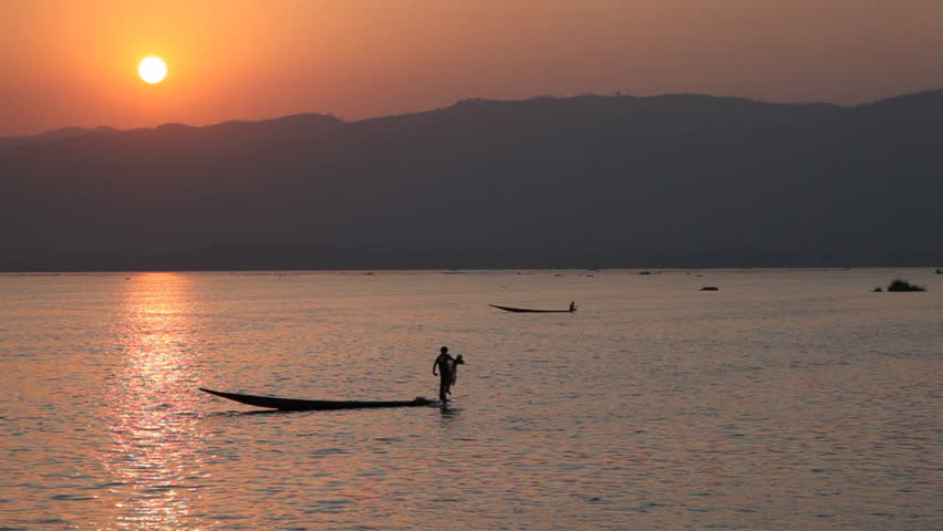 Inle lake sunset, Myanmar