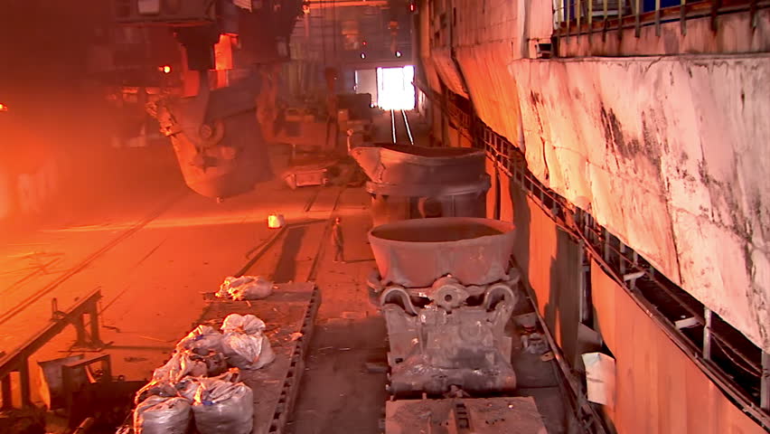 Iron and Steel Works. Converter plant. Smelting of metal.
