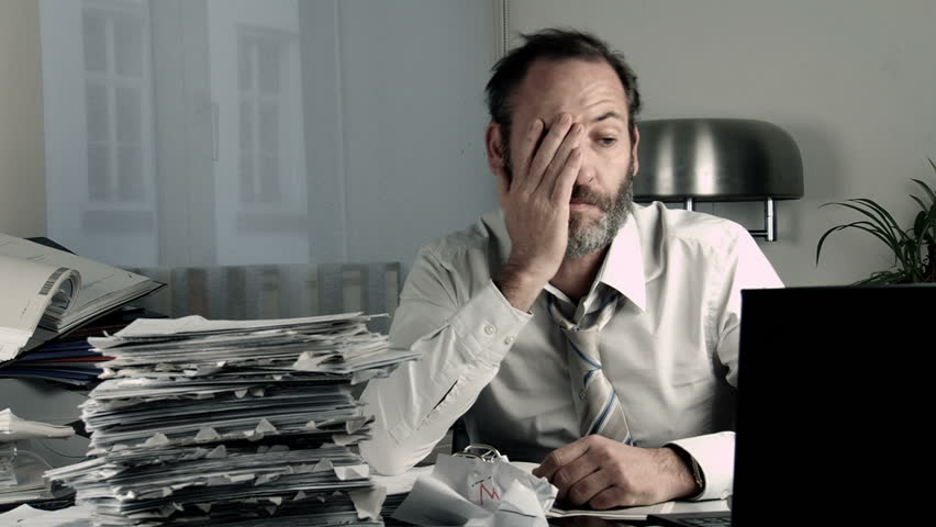 Stressed Businessman - overworked